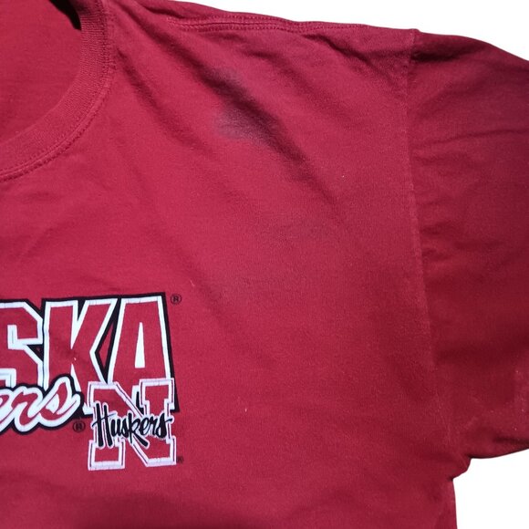 Nebraska Cornhuskers Big Red  XL Men's Vintage T-shirt Gildan Huskers 1990's - Picture 7 of 8